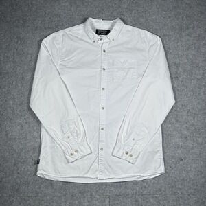 De Luxe Superdry Button Down Shirt Mens Size XL White Oxford Heavy Cotton Luxury